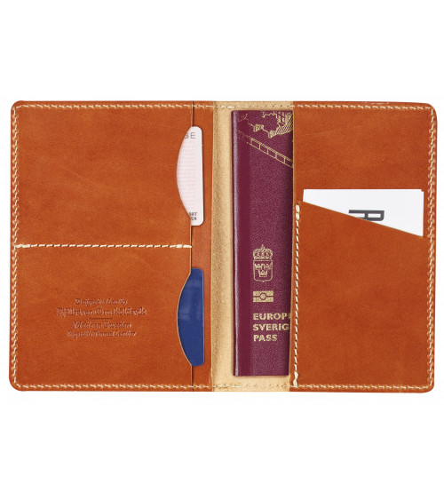 LEATHER PASSEPORT COVER  Leather Cognac