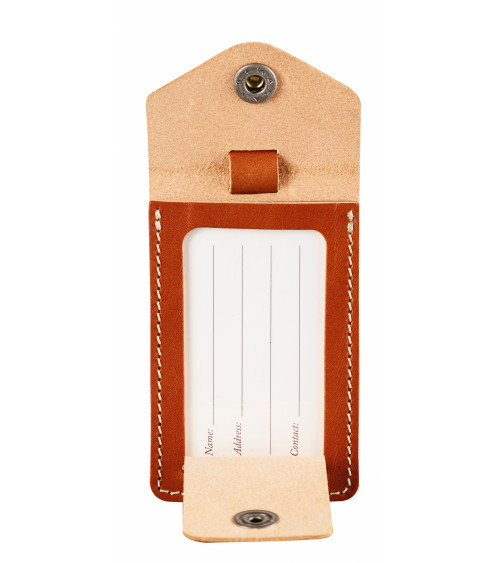 LEATHER LUGGAGE TAG  Leather Cognac